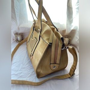 MKF Collection by MIA K Vegan Leather Satchel Bag tan/yellow